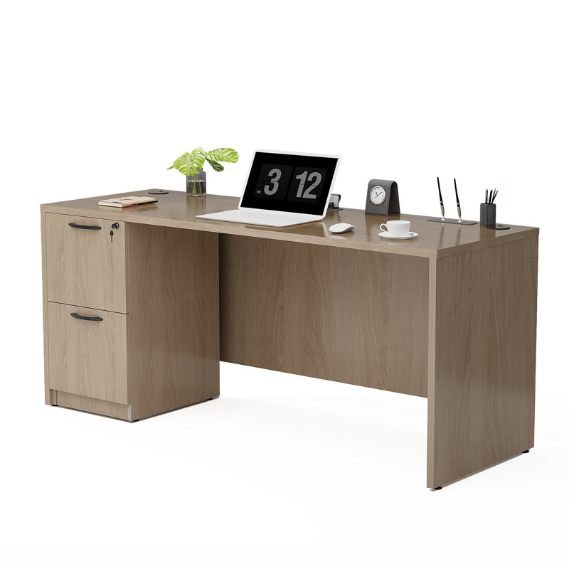  66.93?? Office Computer Executive Desk with Cabinet, Lime