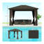 Pavillon de jardin bronze et café avec toit en acier galvanisé et cadre en aluminium pour patio