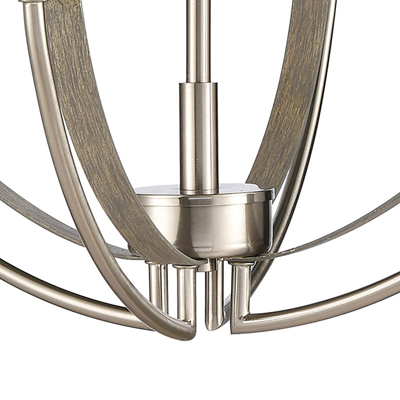 Rotunde 18'' Wide 4-Light Chandelier - Beechwood, Brown, 4 Lights, 25" H x 18" W x 18" D