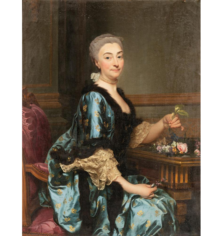"Portrait de Marguerite De Conzié" par Alexander Roslin - Art mural sur toile tendue avec châssis, H 48 po x l 33 po
