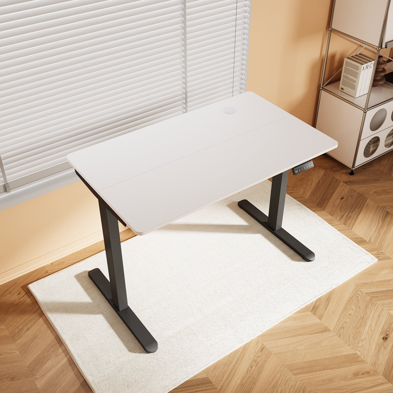120*60*1.5cm, Electric Lift Desk Frame with Three Memory Functions, White