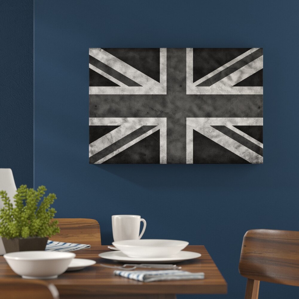 Leinwandbild Great Britain Flag, Großbritannien Flagge in Monochrom