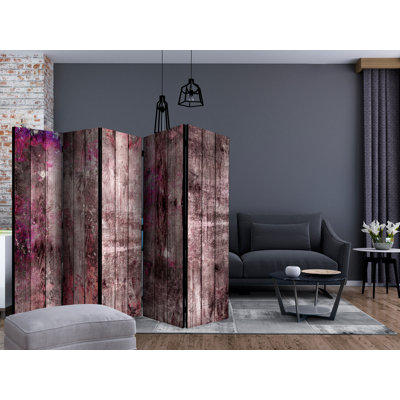 225cm W x 172cm H 5 - Panel Wood Folding Room Divider