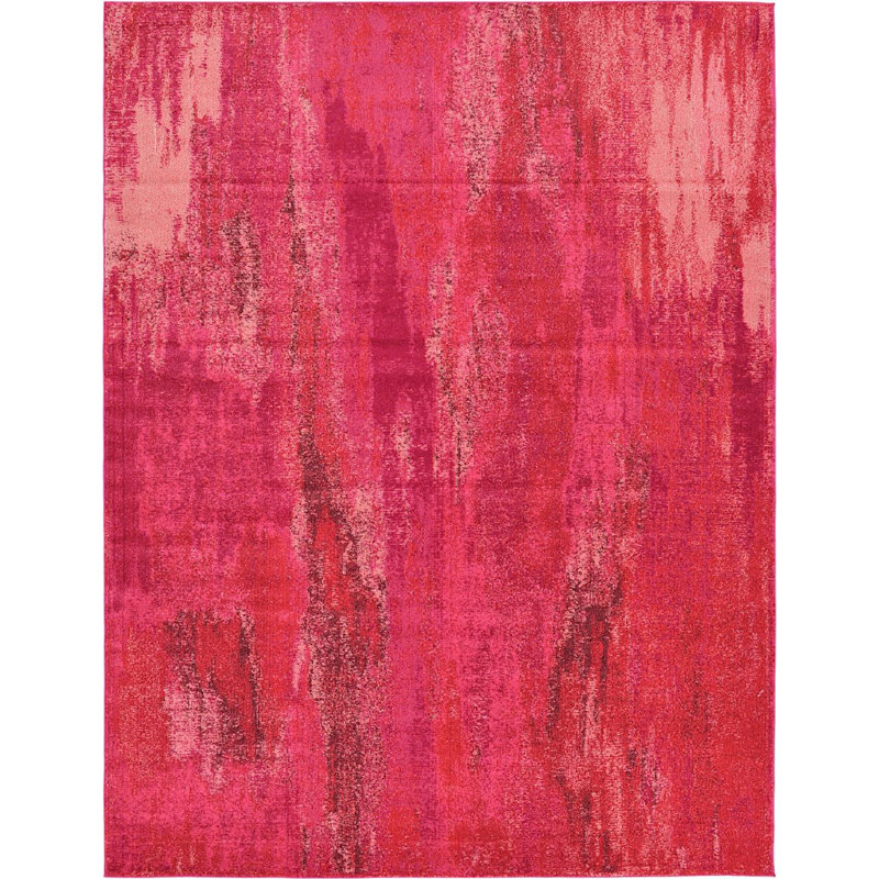 Tapis à motif géométrique magenta Meadow, Rectangle 2 pi 2 po x 3 pi