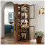 Vitrine moderne avec portes en verre et rangement coulissant à plusieurs niveaux, polyvalente pour la maison et le bureau