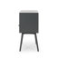  Table de bout moderne avec tablette de rangement ouverte et tiroir simple, pieds fuselés, table de canapé chic pour le salon, table de chevet décorative pour la chambre à coucher, gris