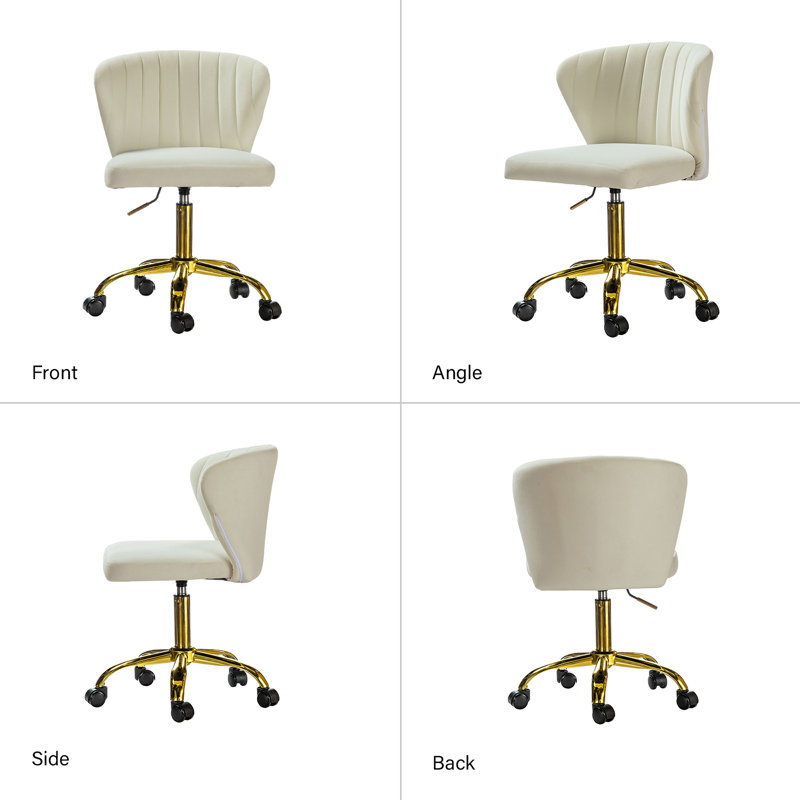 Alice Ergonomic Task Chair with Tufted Back, Ivory