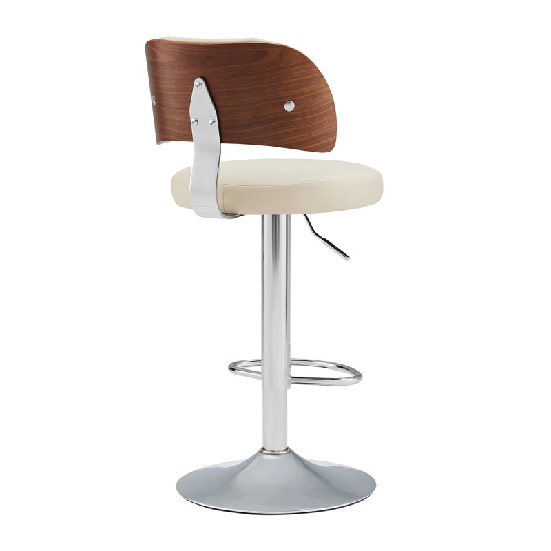 Swivel Bar Stools Seat Adjustable H 62-84cm Barstools with Upholstered Back(set of 2/4), Beige, 4