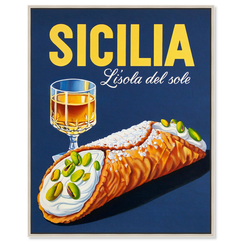 "Sicilian", reproduction d'art sur toile par Art Remedy, H 25 po x l 21 po, Cadre argenté
