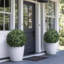 Artificial Boxwood Topiary Ball, 2 Pack Artificial Plants Outdoor, Fake Flowers Plastic Shrubs Faux Evergreen Greenery for Front Door Garden Indoor Home Decor