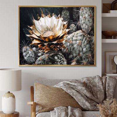«Rozenia Yellow Gray Cactus», impression sur toile