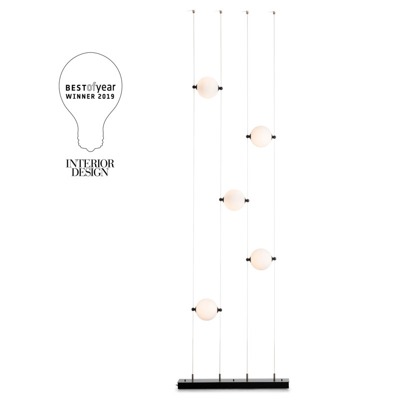 Abacus 240" LED Novelty Floor Lamp, Opal Glass, Black