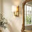 Lumi 1-Light Modern Wall Sconce with Fabric Shade and Brass Finish