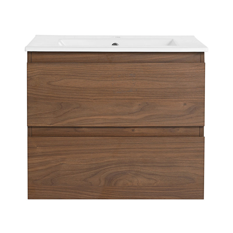 Wall-Mounted Bathroom Vanity With Ceramic Sink
