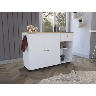 Chariot pour îlot de cuisine polyvalent avec beaucoup de rangement et de mobilité