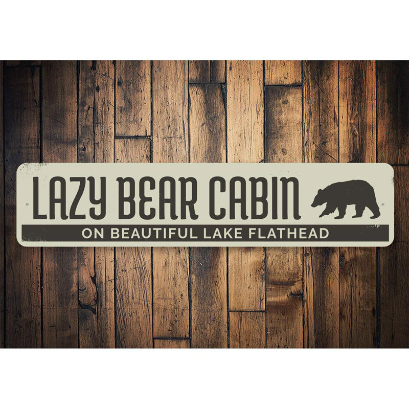 Plaque en aluminium Lazy Bear, H 6 po x l 24 po x P 0,063 po