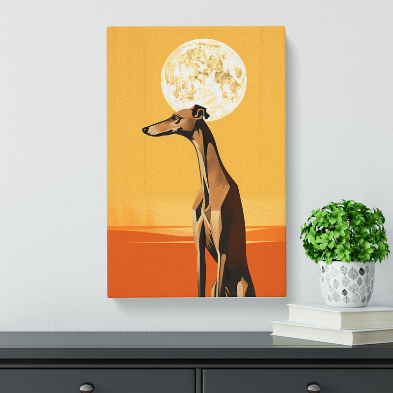Greyhound Minimalism - Art Prints - Wrapped Canvas, 60cm H x 40cm W x 3cm D