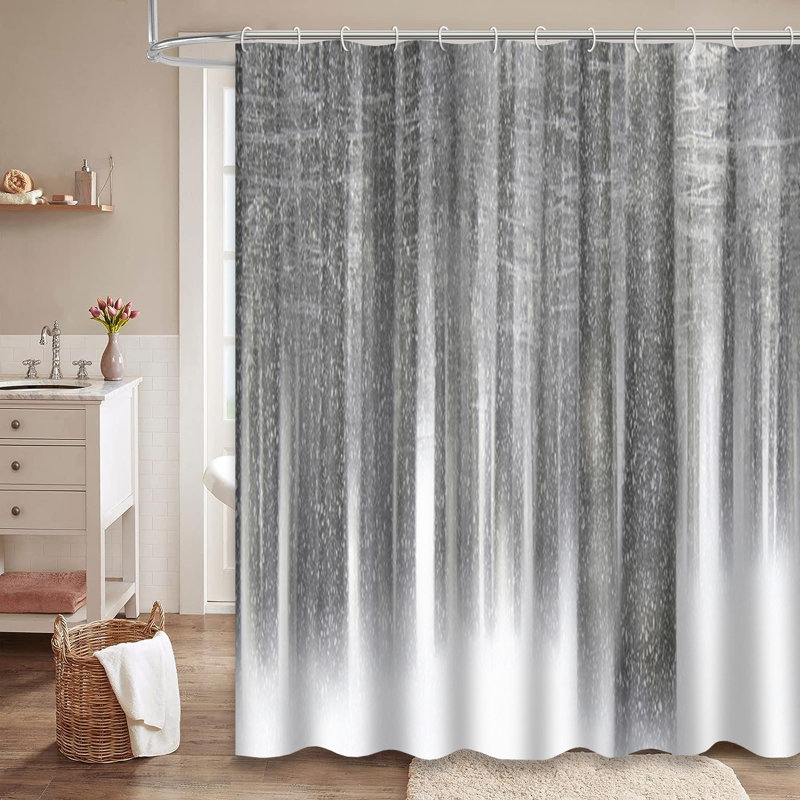 Rideau de douche Snowfall Mountain, L 72 po x l 84 po