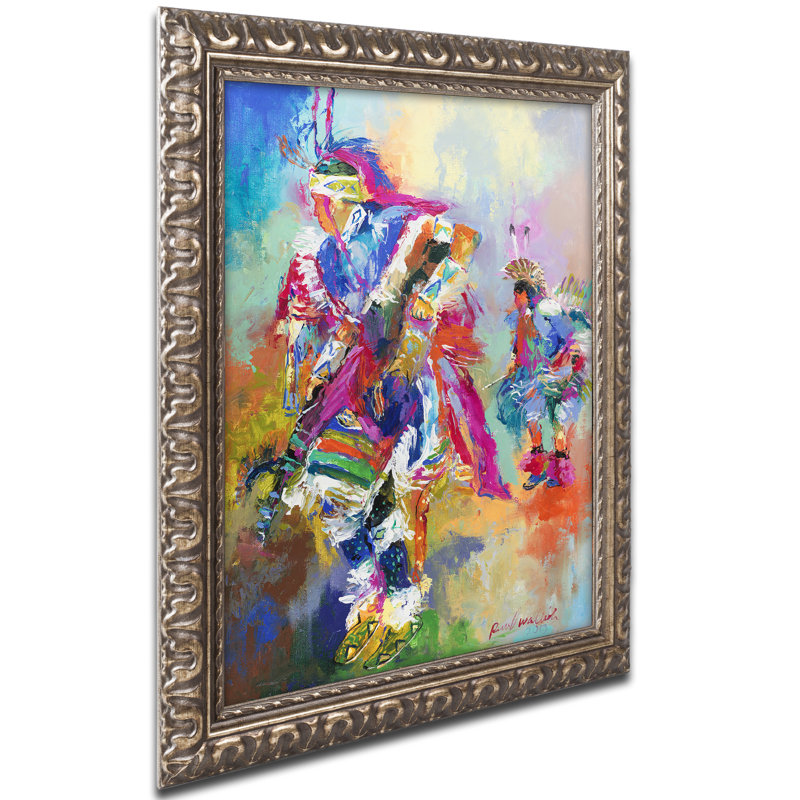 « pow wow », reproduction sur toile, H 14 po x l 11 po x P 0,5 po, Noir, Cadre noir