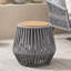 Outdoor Wood and Rope Side Table