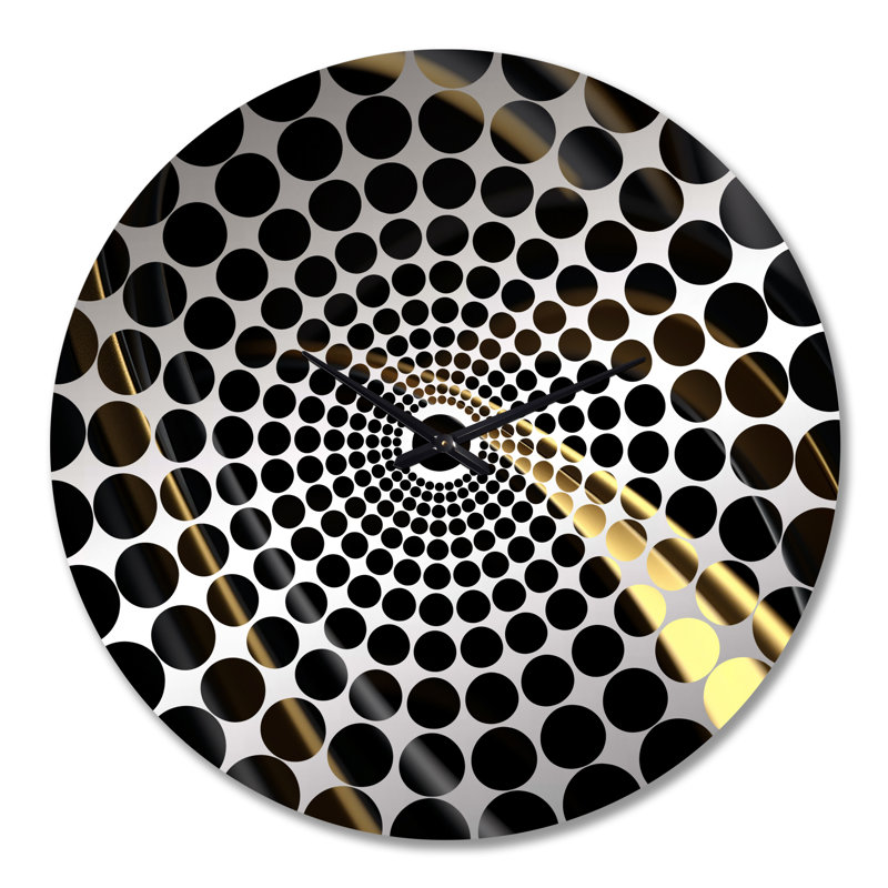 Horloge murale or et noir surréels II - Fractals, Très grand