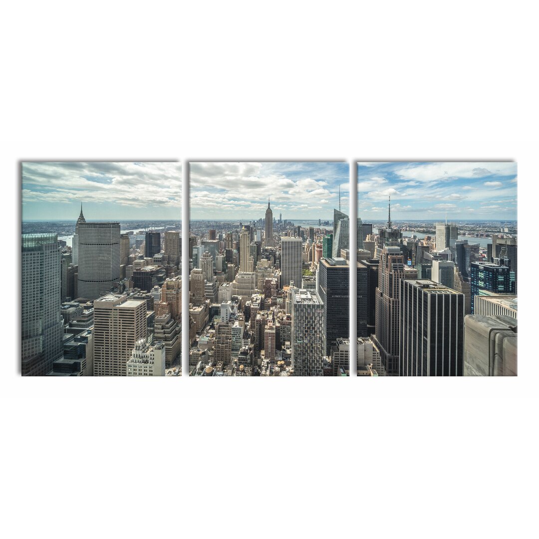 3-tlg. Leinwandbilder-Set New York Skyline