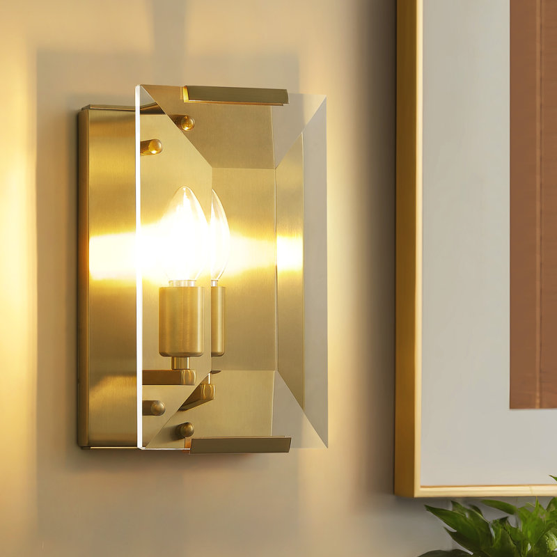 Dimmable Crystal Wall Light, Gold