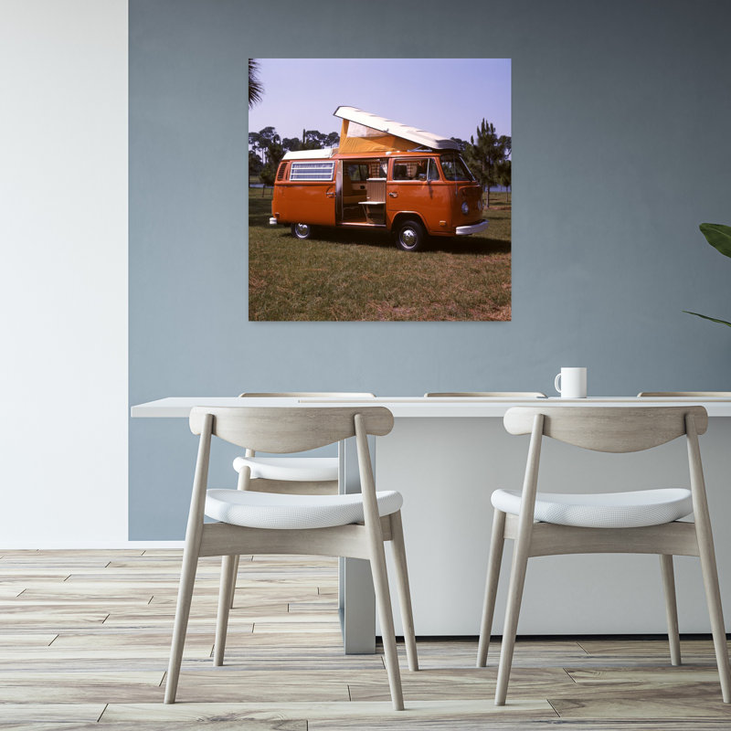 «1970S», autobus de la maison de l'automobile, orange, toit, ouverture, toit, classique, rétro, architecture rétro, art mural