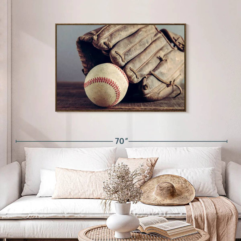 Souvenirs de baseball, Cadre flottant noyer, 43 po x 29 po