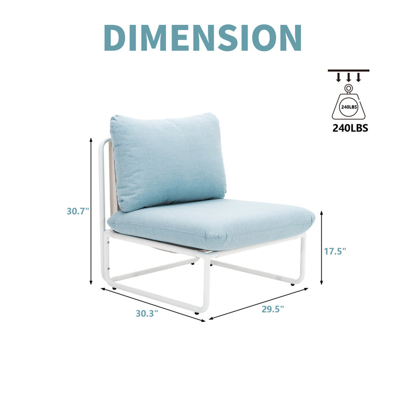 29.5” Wide Patio Sofa with Cushions