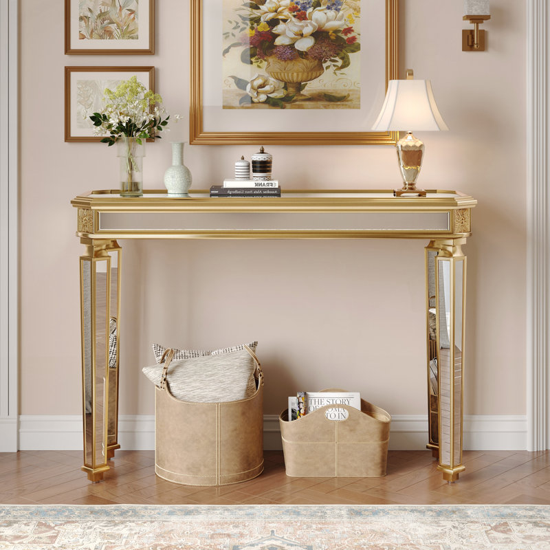 Console miroir, canapé, Silver / Gold, Gold