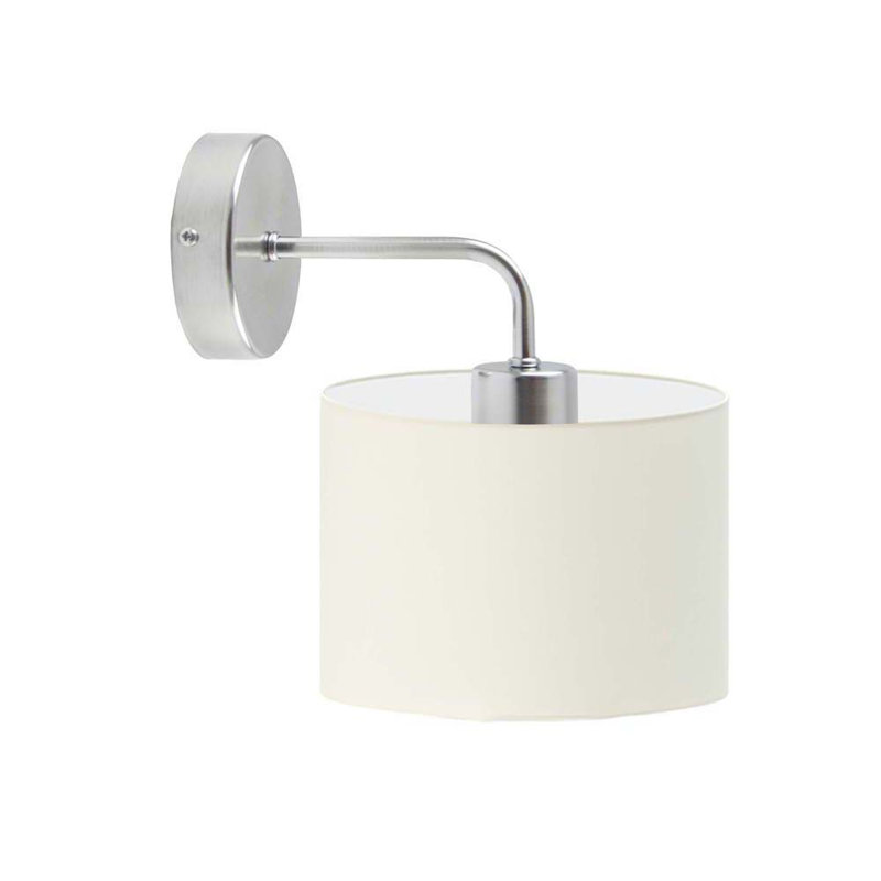 Ayanne Steel Armed Sconce, Brushed Steel, Ecru