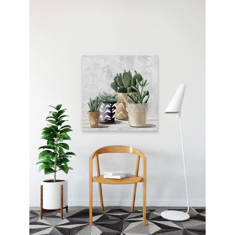 " Triangle Pots " by Parvez Taj Painting Print, 18" H x 18" W x 1.5" D
