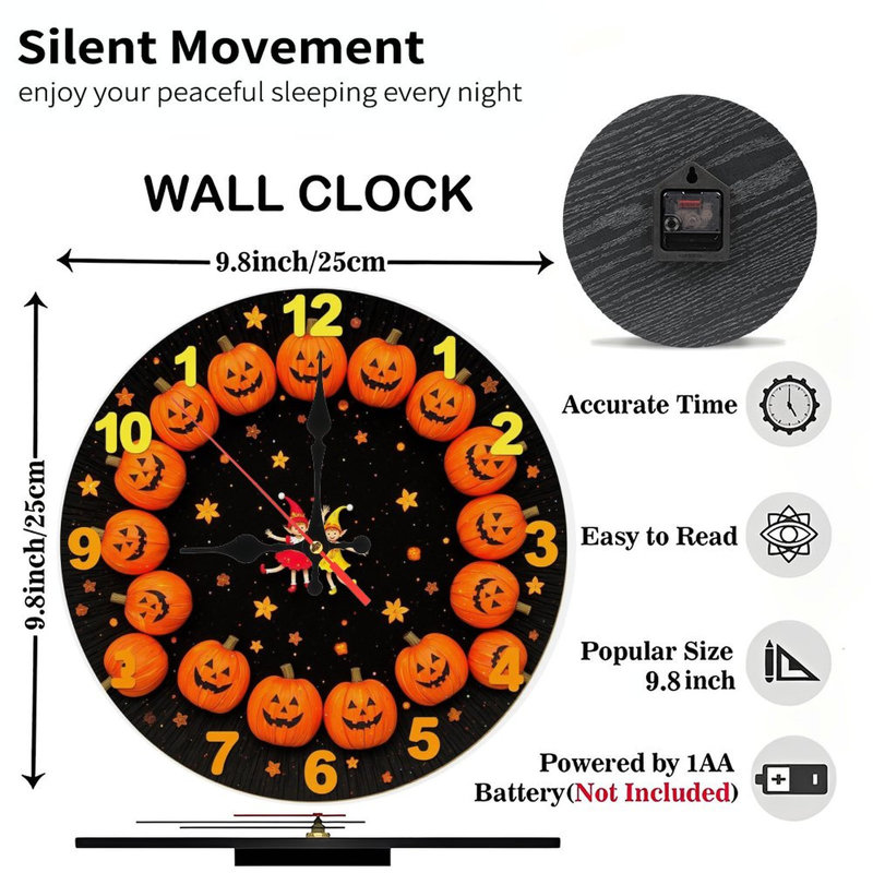 Horloge d'Halloween citrouille