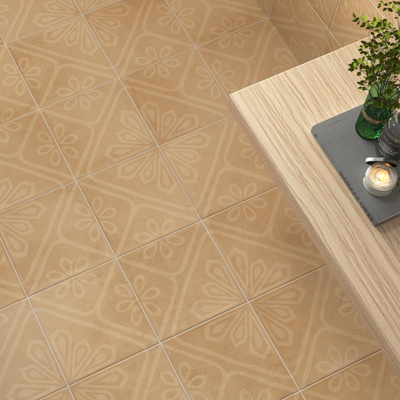 Carreau de porcelaine mat 8 po x 8 po Camarada, Naturel