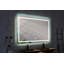 Miroir de salle de bain 60 po x 36 po à DEL avec façade et rétroéclairage, miroir de meuble-lavabo mural, anti-buée, mémoire, 3 couleurs, réglable en continu-770314662