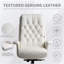 Fauteuil de bureau Kinnls Cellier Massage, fauteuils de direction modernes en cuir véritable pour bureaux, fauteuils inclinables ergonomiques de bureau, verrou inclinable à hauteur réglable, blanc-101602212