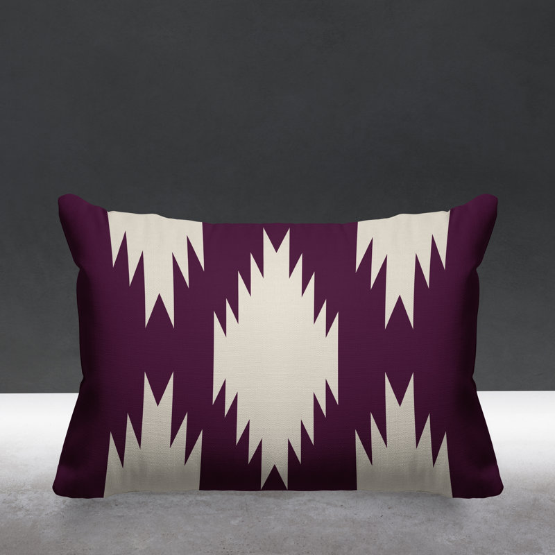 Coussin intérieur / extérieur Yuma Southwestern, Mauve