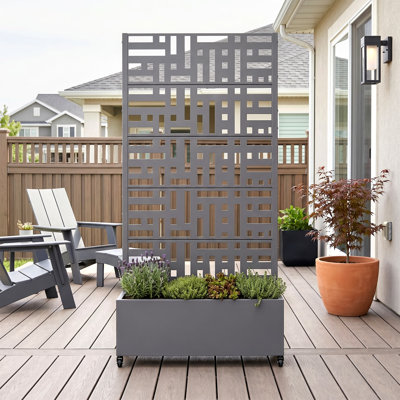 Abraham Metal Planter Box with Trellis