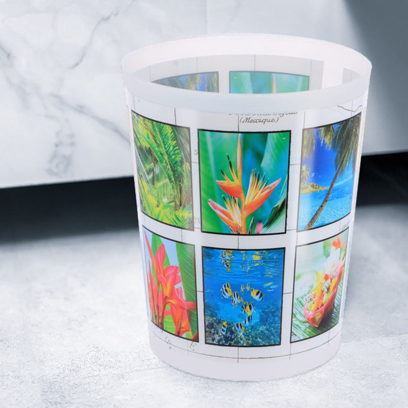 Tropical Paradise Decorative Plastic Waste Basket – 4.5L