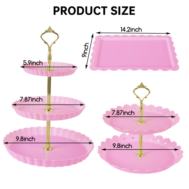 Présentoir à gâteaux 14 pièces, présentoir à dessert en plastique durable