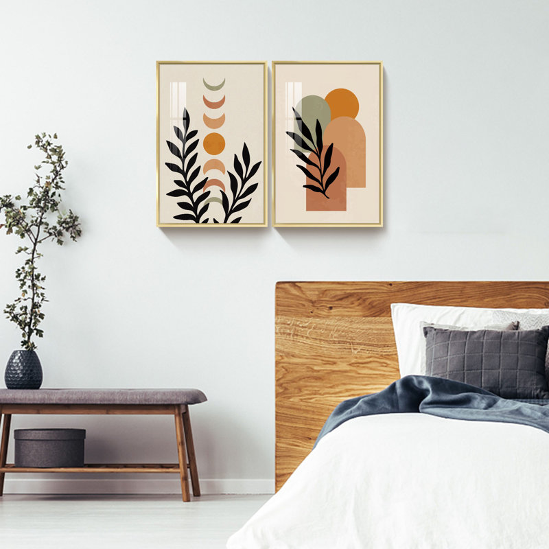 Boho Artwork, 2 pièces, Or, H 24 po x l 32 po x P 1,34 po