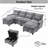 106" U Shaped Sectional Sofa Set with Storage Ottoman & USB Ports, Modular Cloud Couch with Chaise Lounge & Pillows-531142180