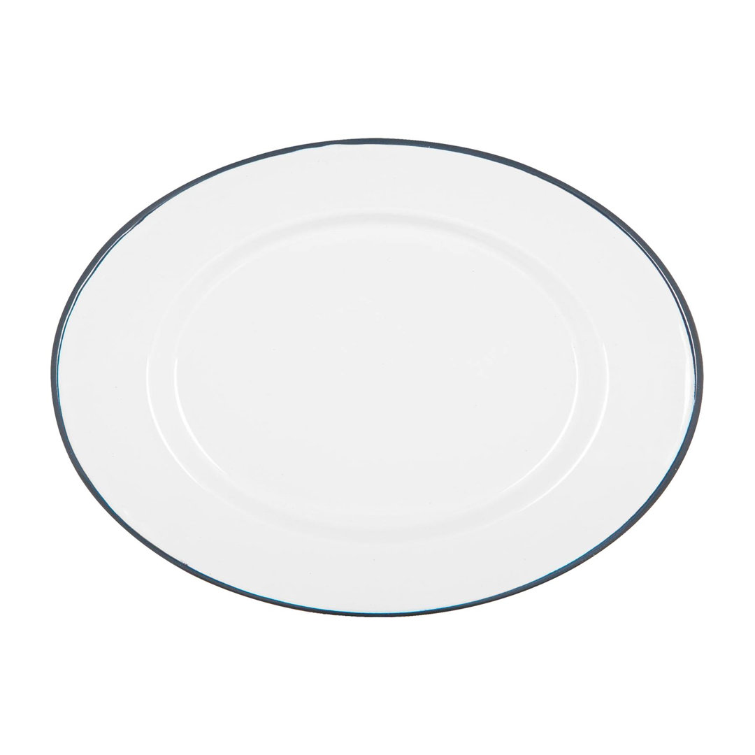 Argon Tableware White/Blue 30Cm X 22Cm & Enamel Serving Platter - Image 3
