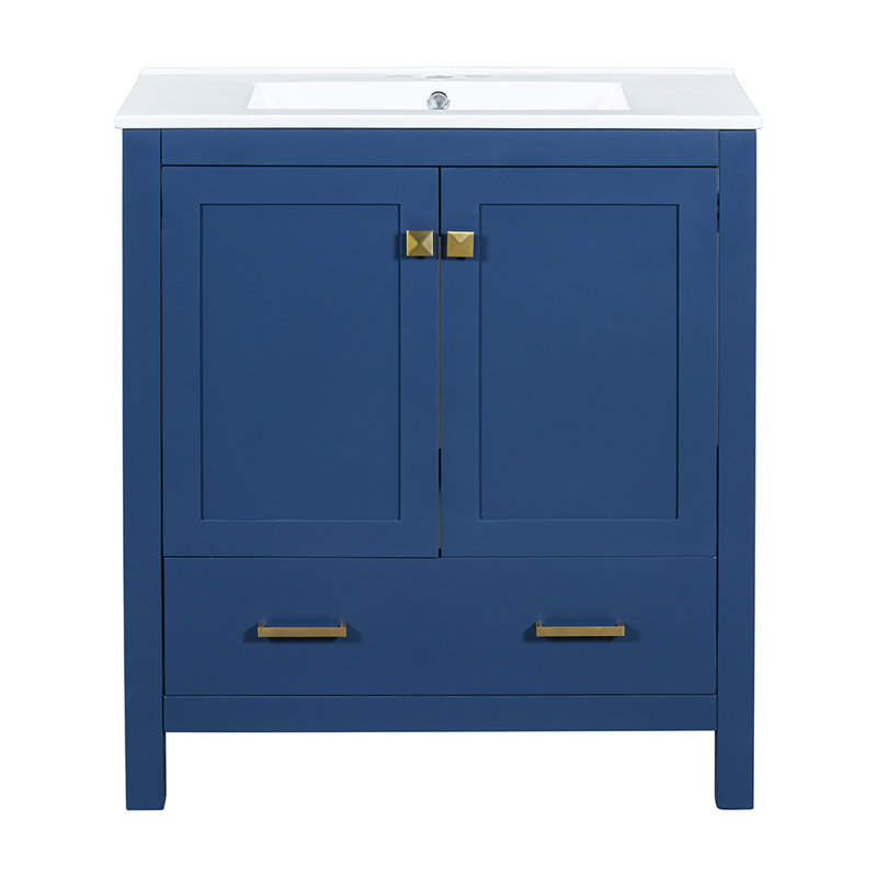 Meuble-lavabo simple avec plateau Hymir 30,01, Bleu