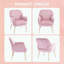 Chaise d'appoint en velours coquillage - Pieds en métal - Rose-58650677