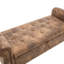 Banc de rangement rembourré en tissu. 55,12 pouces. Pour le salon et la chambre à coucher. Super pratique avec beaucoup de rangement. Bouton. Résiste à 275 lb Textiles variés. Rivets en métal. Traction. Pieds noirs. Mousse