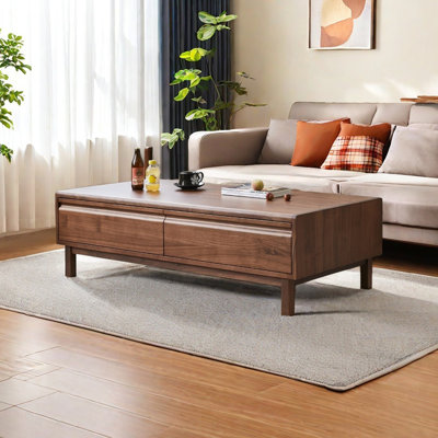 Solid Wood Coffee Table Symmetrical Design
