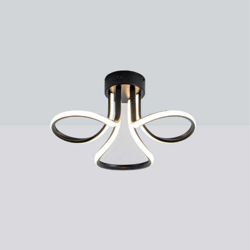 LED Semi Flush Mount, Matte Black