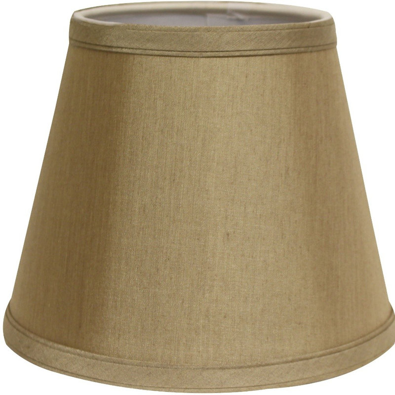 10" White Empire Hardback Slanted No Slub Lampshade, Tan, 8" H x 12" W x 12" D